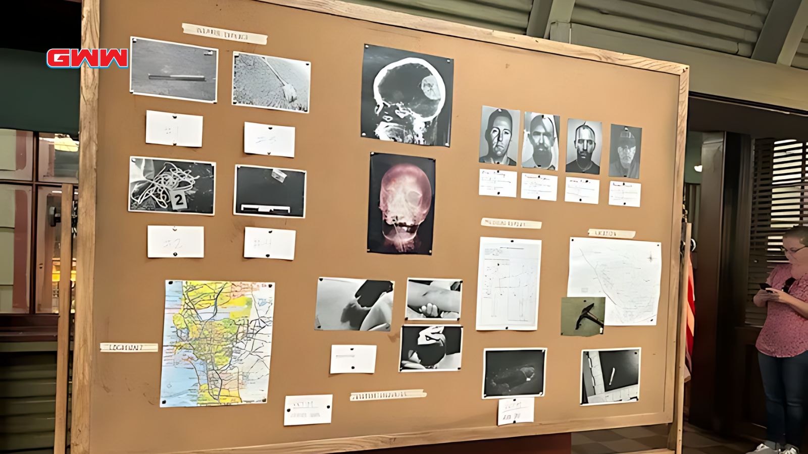 NCIS Origins: Set Photos, Cork Board with investigation lead photos