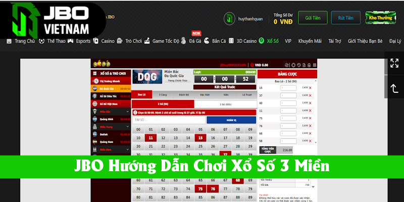 Hướng dẫn người chơi đầu tư vào xổ số 3 miền JBO