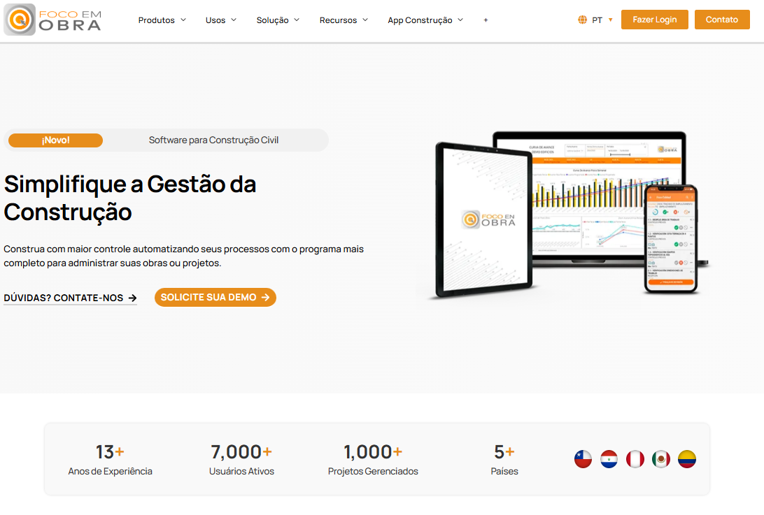 Foco em obra: software para construtoras