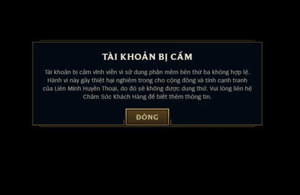 tài khoản game bị cấm