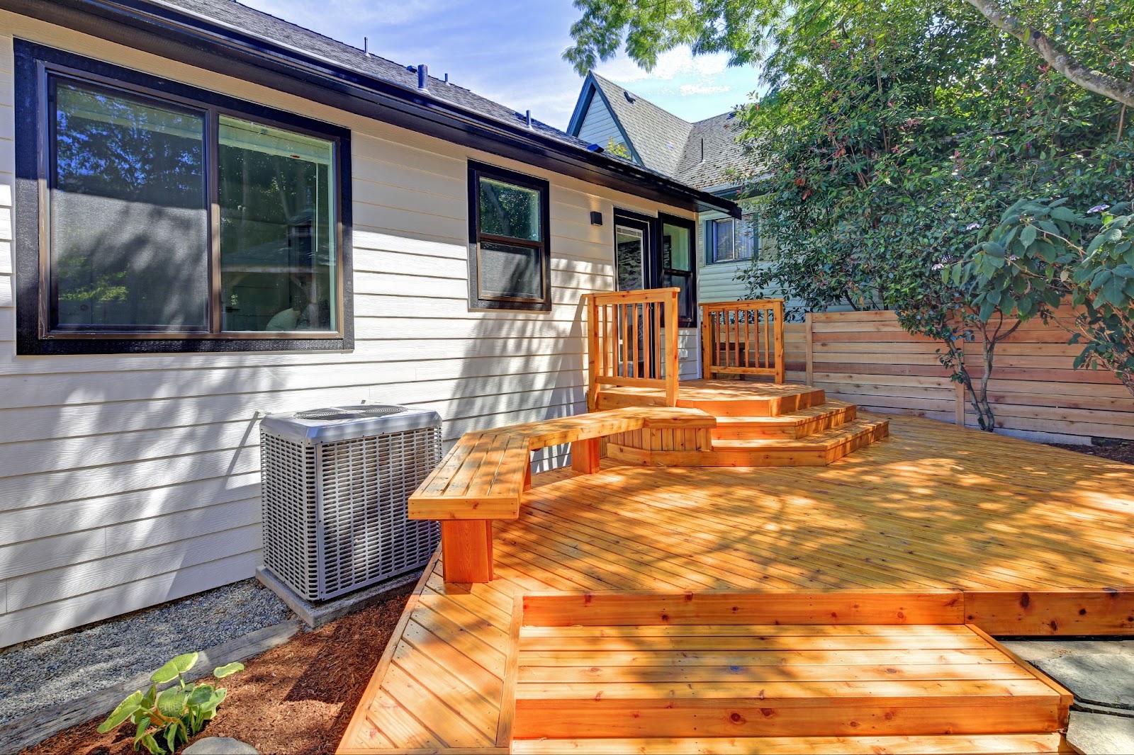 bench wood porch