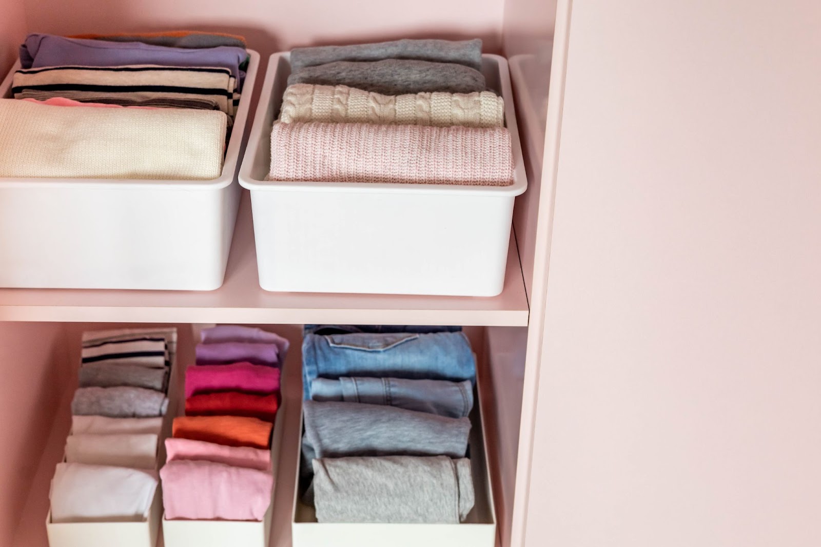 Sweater storage bins and organizers to maximize closet space