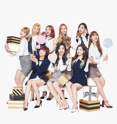 This contains an image of Twice members