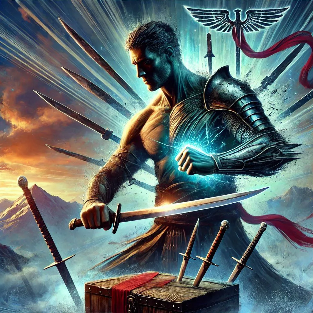 A warrior sharpening his mind, representing the saying Sharpening the Warriors Mind: The Key to True Strength and Mastery