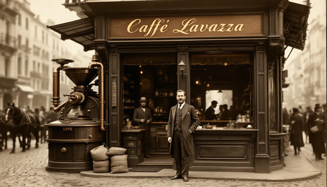 A historical view of Lavazza coffee, showcasing the journey of Luigi Lavazza.