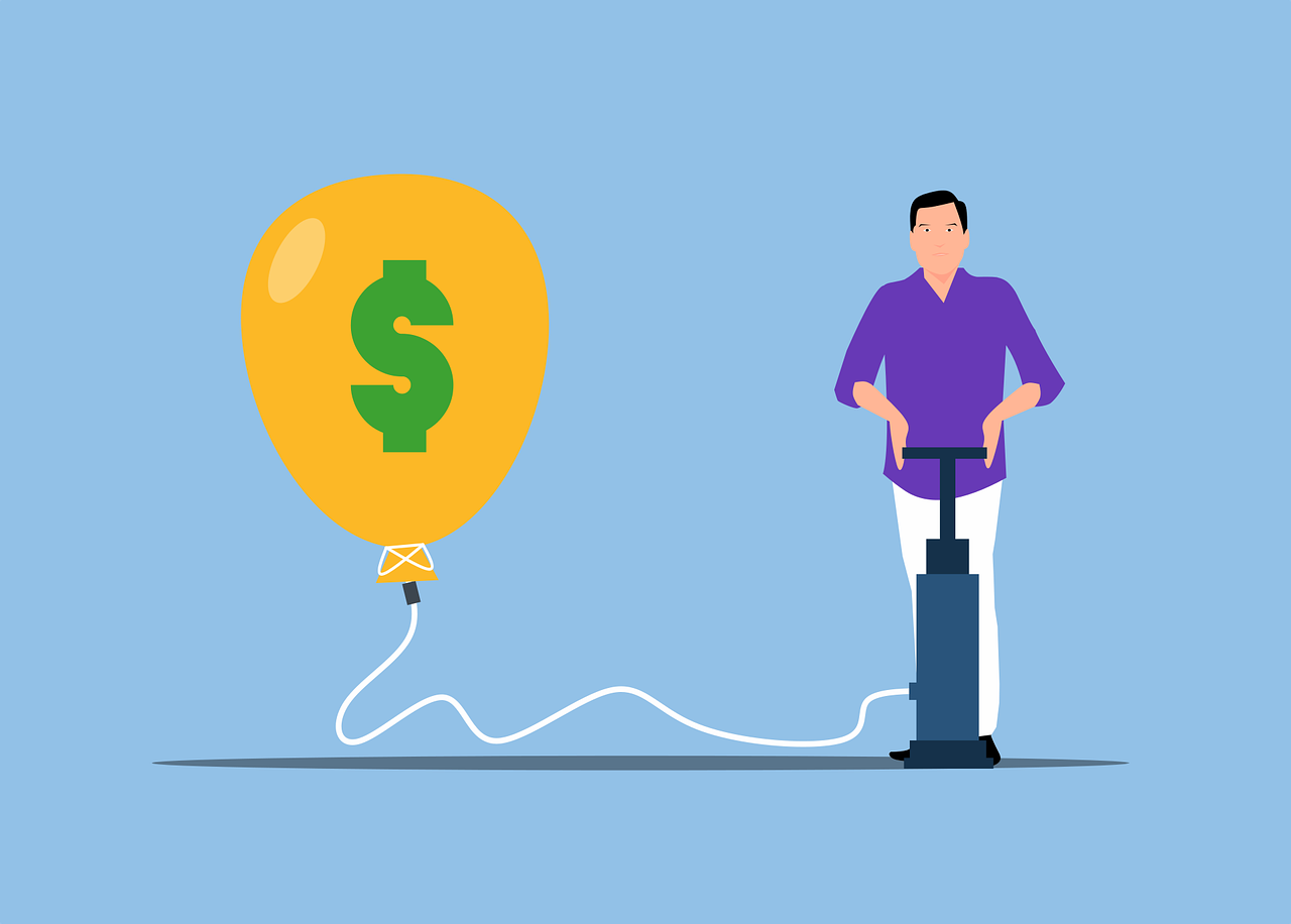 Free economic inflation money vector