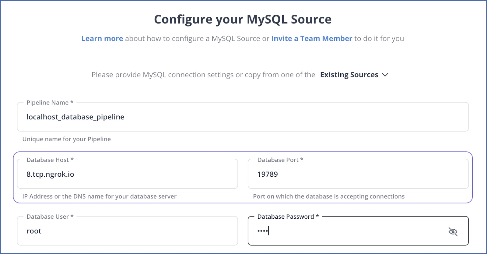 Configuring the MySQL Source