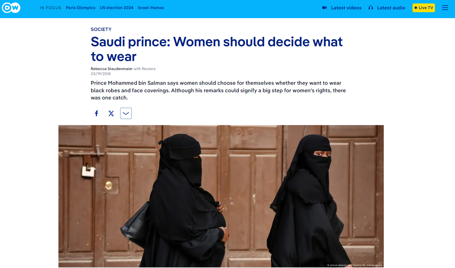 Women should decide what to wear