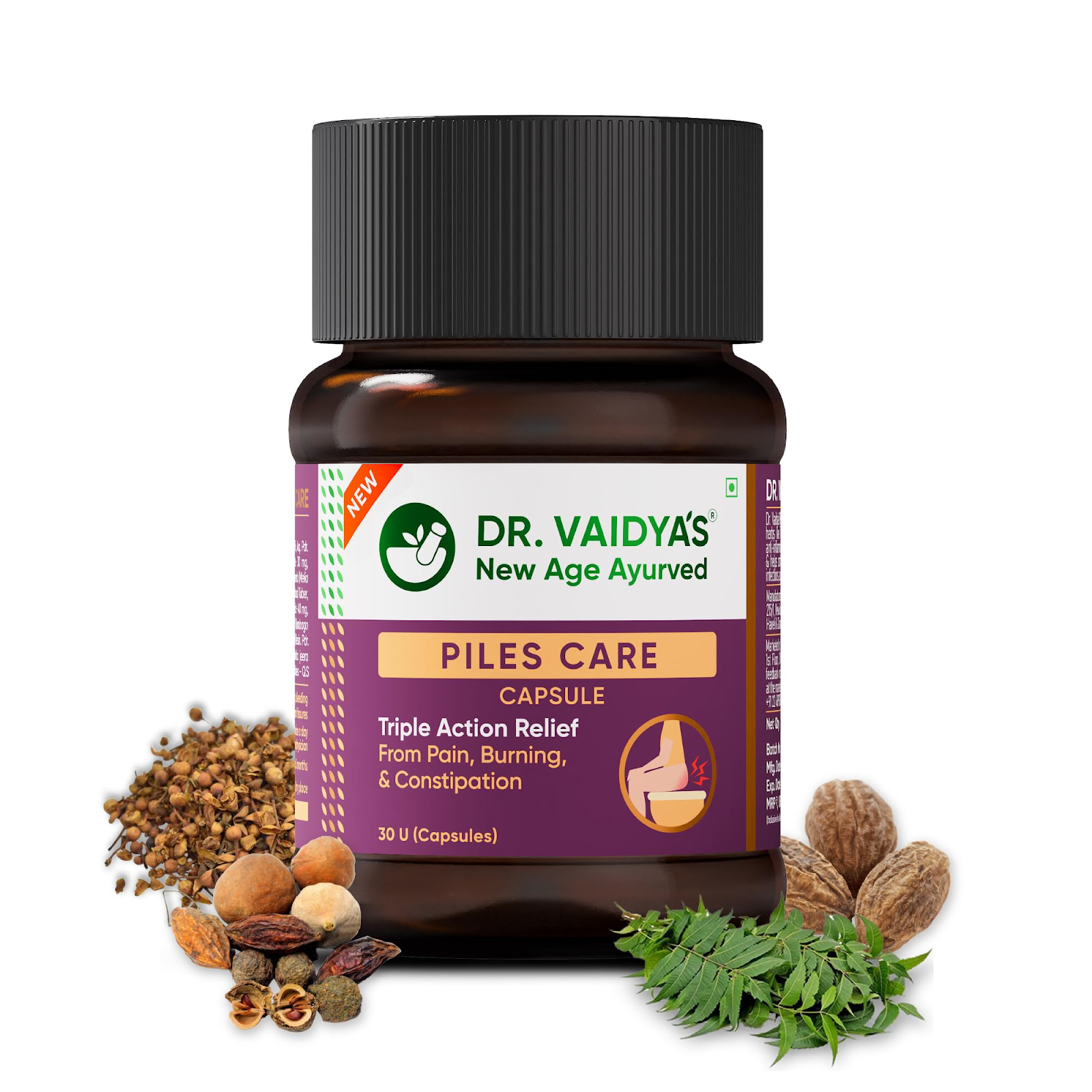 Buy Ayurvedic Products for Piles Relief - Image of Dr. Vaidya's Piles Care Capsule