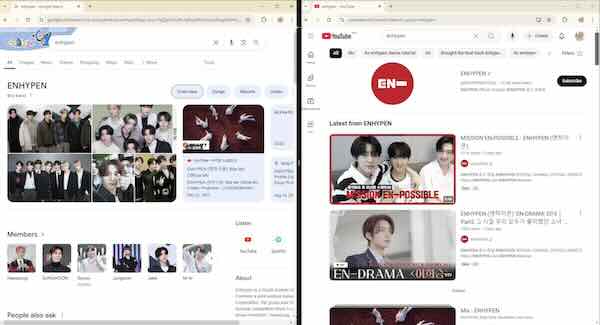 Chrome split screen tabs