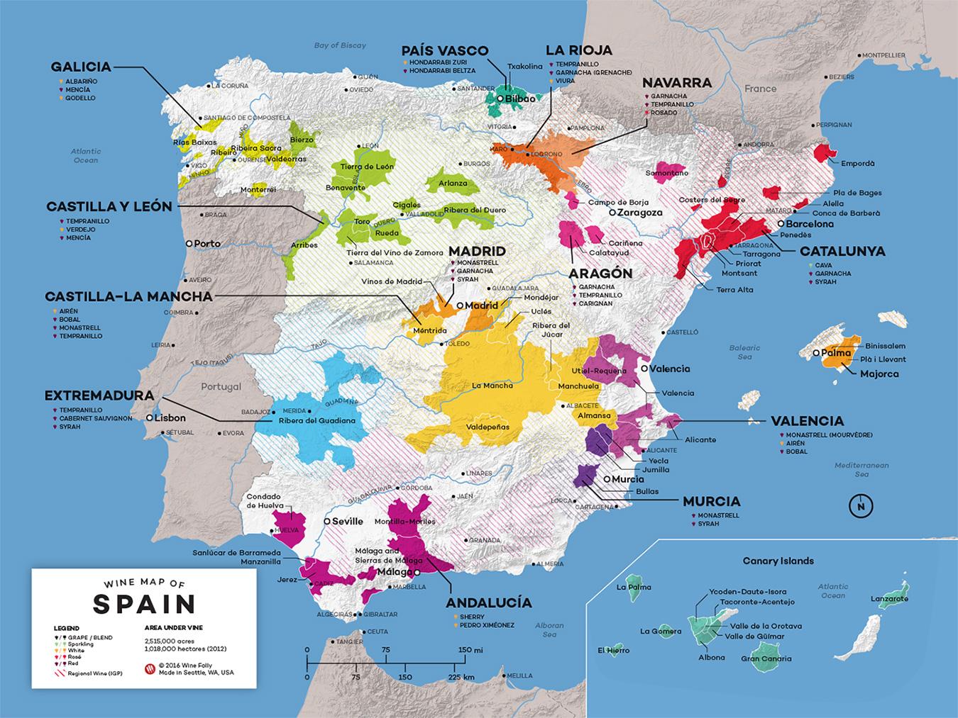 Map of Spain Wine Regions | Wine Folly