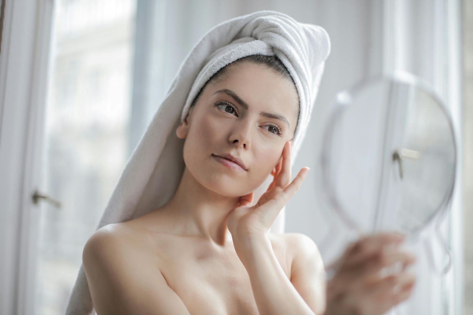 woman doing self-care routine