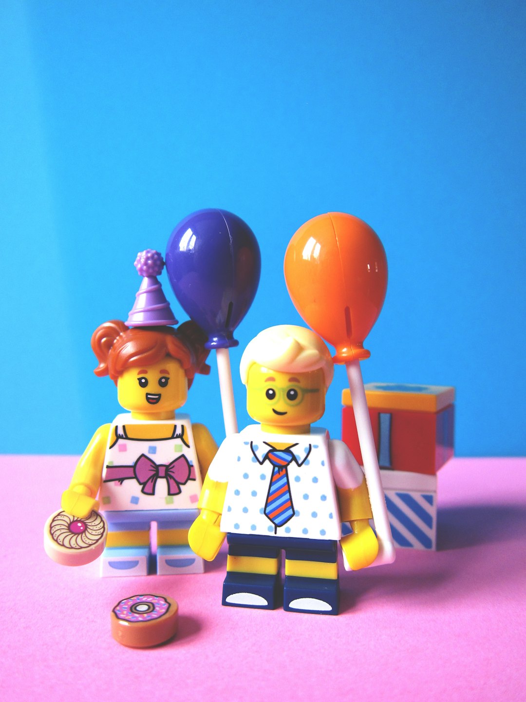 Birthday party with balloons and cake