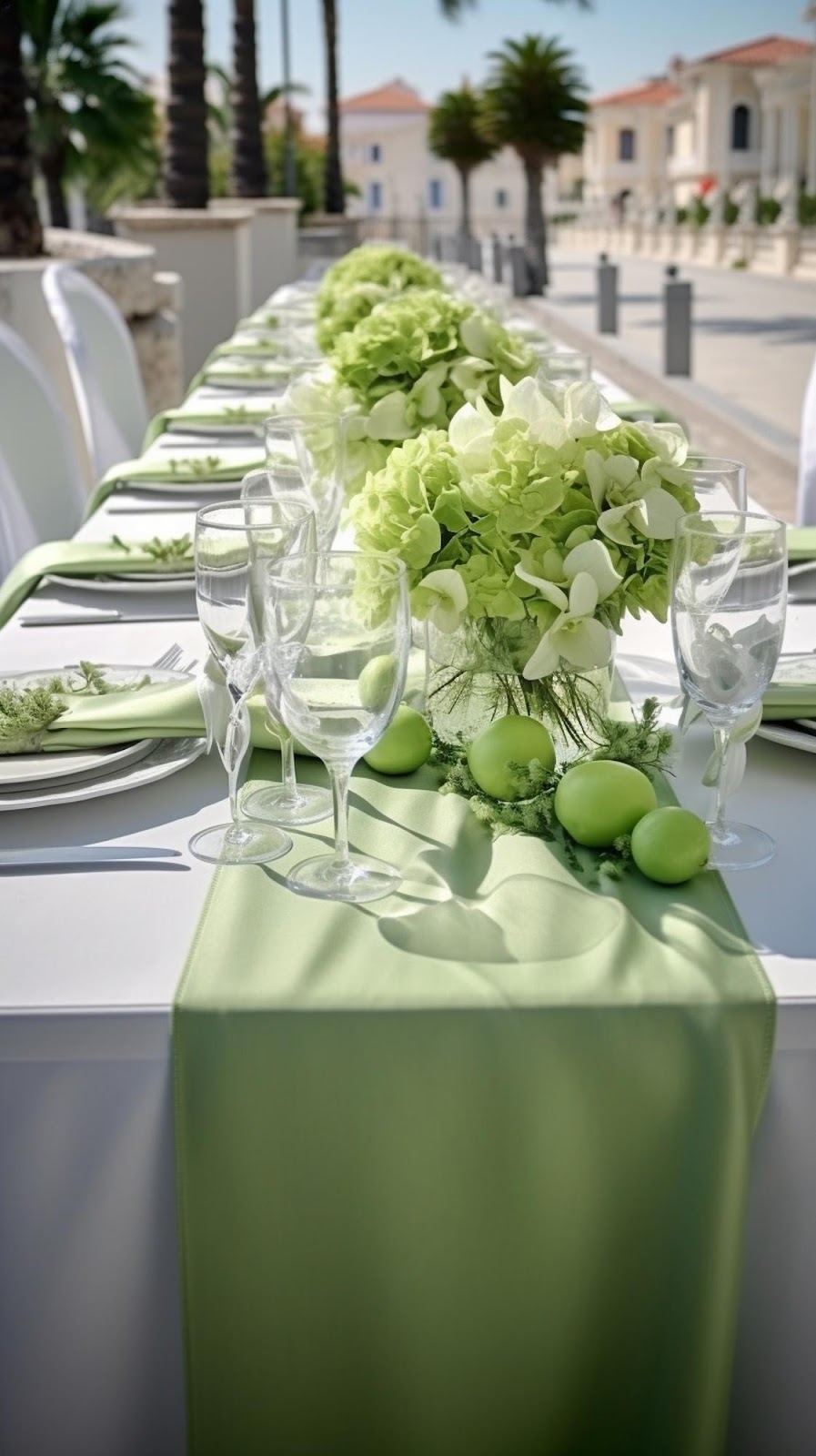 Bride and groom surrounded by olive green wedding decor with lush greenery, olive branch centerpieces, and warm earthy tones, showcasing why an olive green wedding theme creates a sophisticated, timeless celebration.
