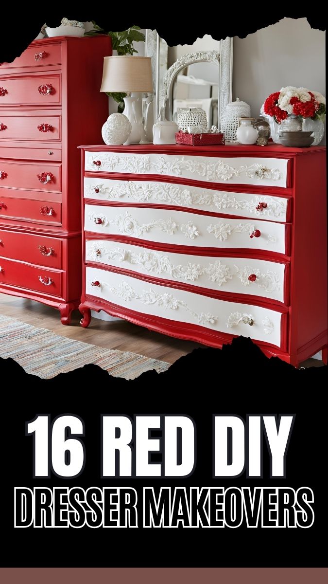 Red DIY Dresser Makeovers 