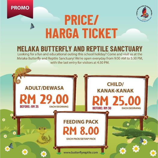 Taman Rama-Rama Melaka: Harga Tiket Masuk & Tarikan Utama