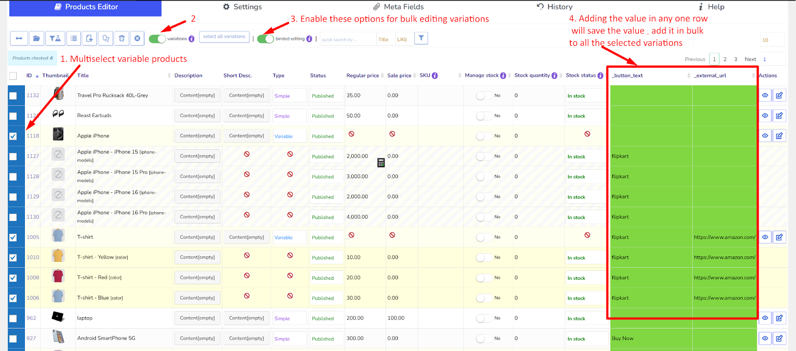 How to Add External Links for Each Variations and Open it in New Tab for WooCommerce Variable Products? - Tyche Softwares