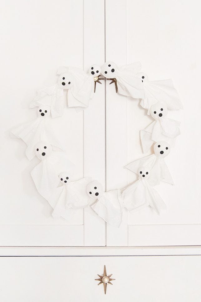 ghost wreath halloween door decorations