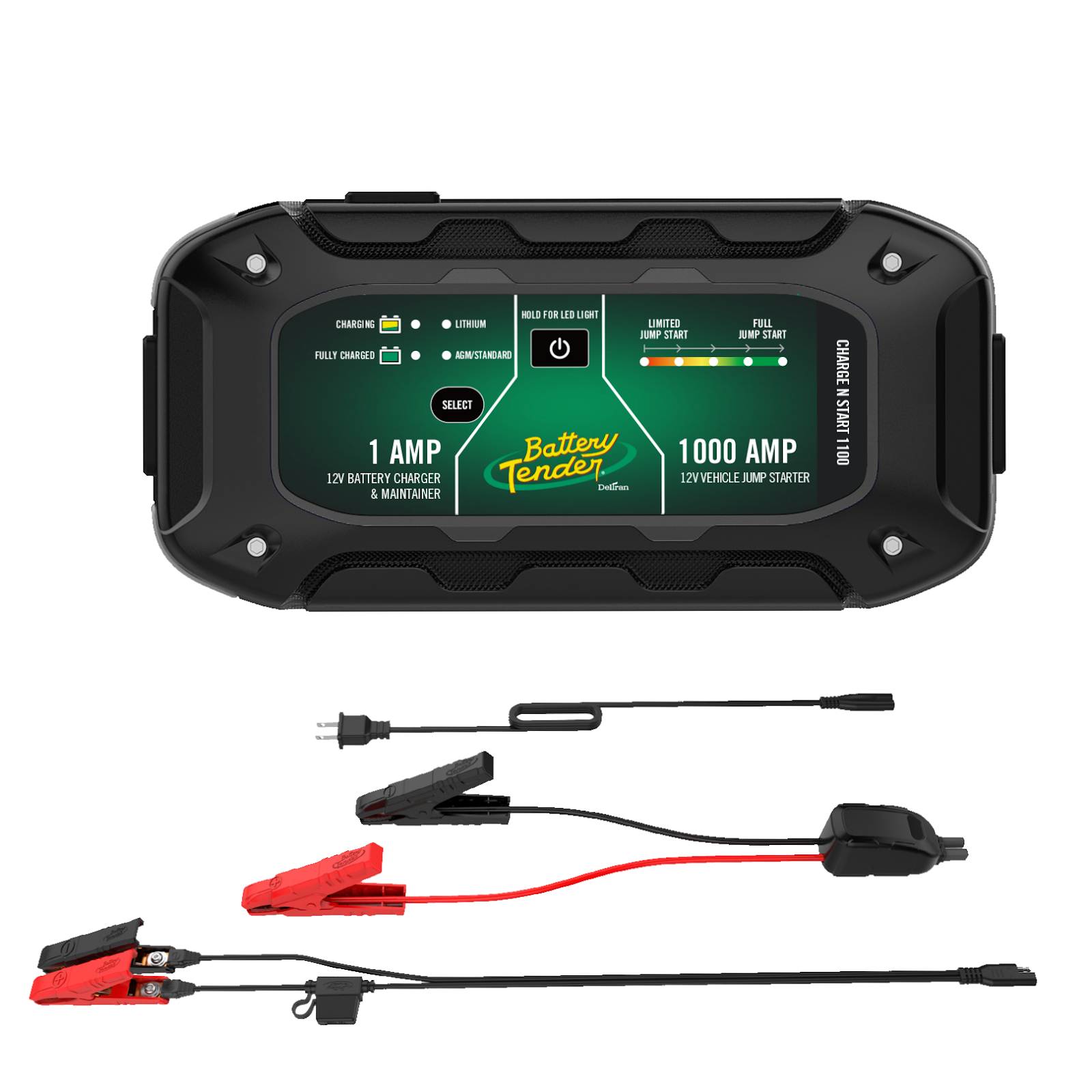 The Charge N Start 1100 - 1 AMP Battery Charger &amp; 1000 AMP Jump Starter