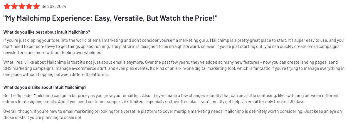 Negative of Mailchimp