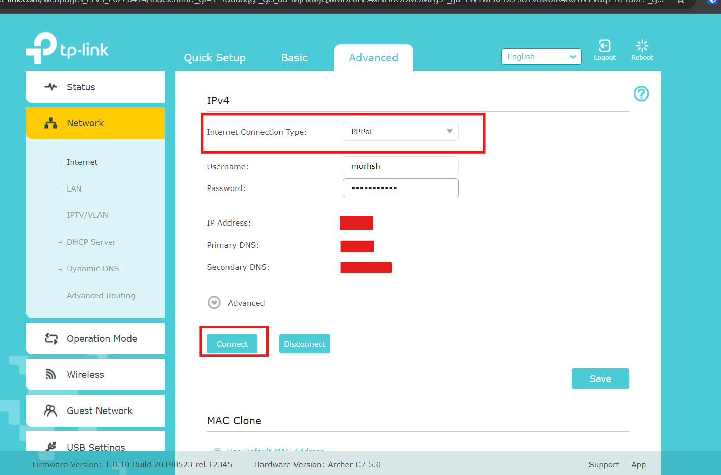 WAN port setup