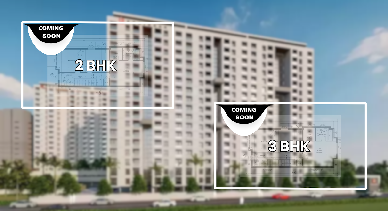 The Kohinoor Punawale floor plan and floor configuration of 2 BHK and 3 BHK.
