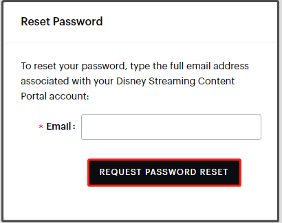 Hulu password reset