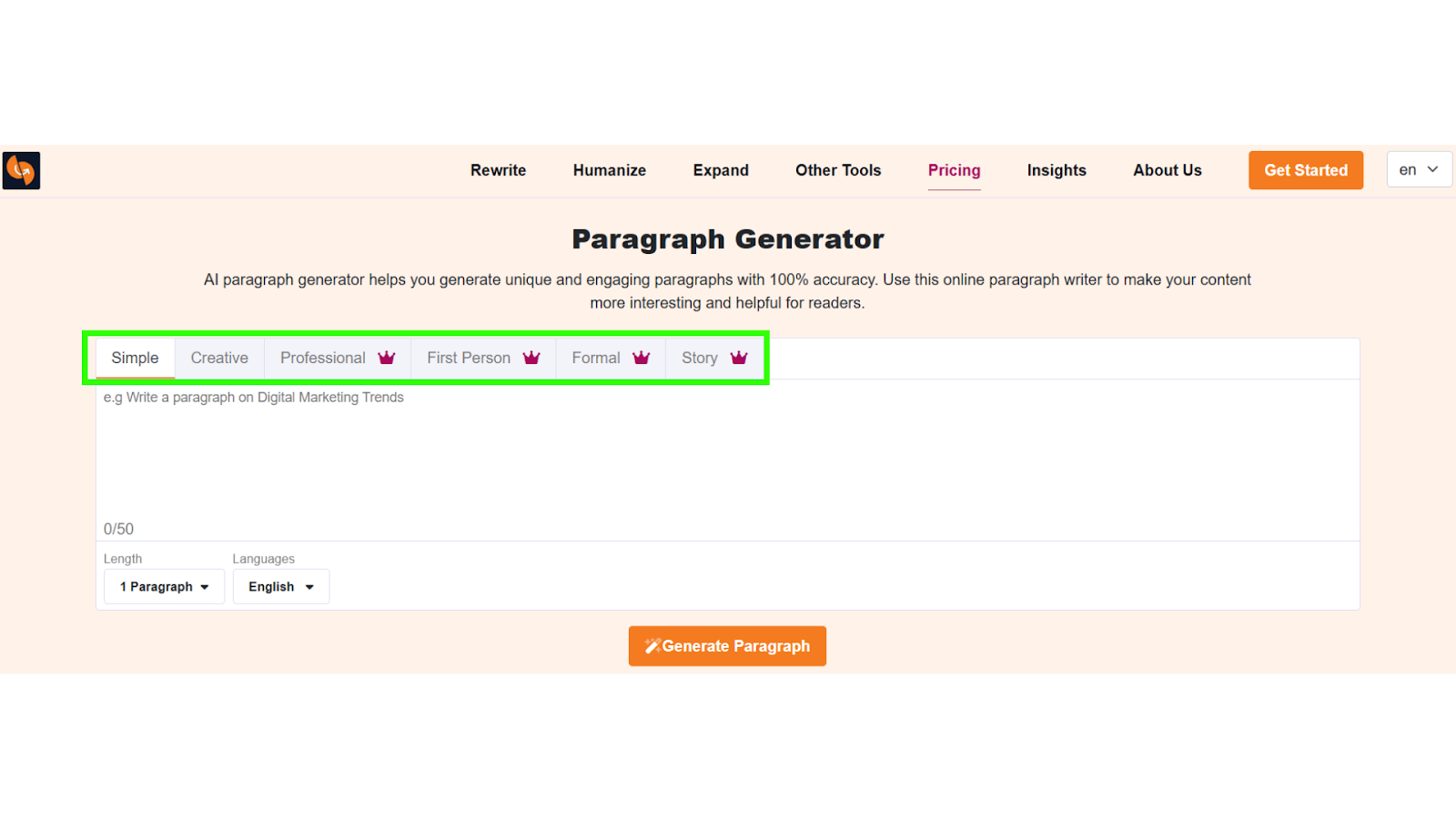 Paragraph Generator