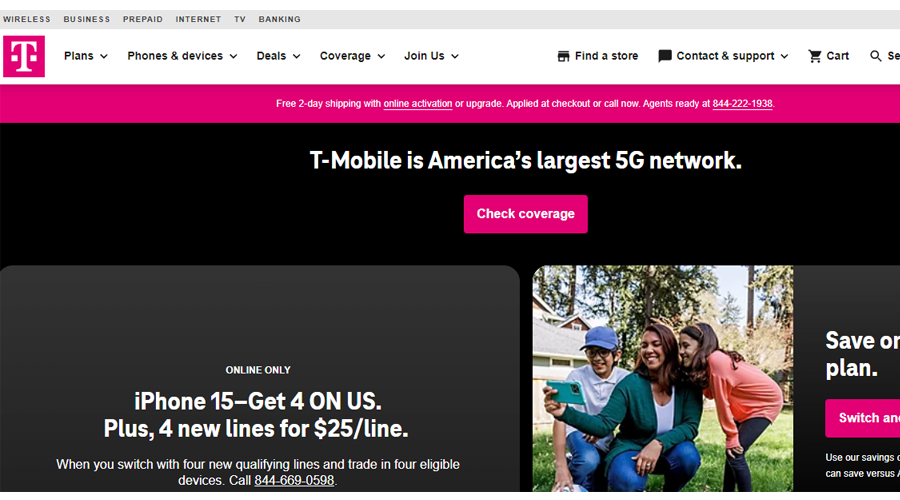  T-Mobile is America’s largest 5G network.