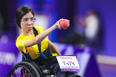 Laissa Teixeira venceu uma partida em seu primeiro dia representando o Brasil na bocha (Foto: Ana Patrícia / CPB)