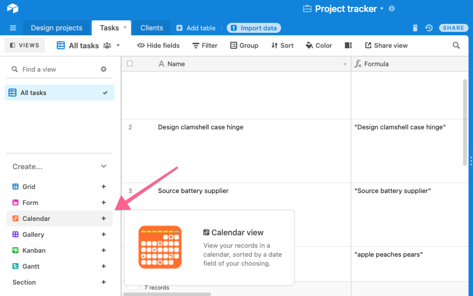 Airtable's task tracking