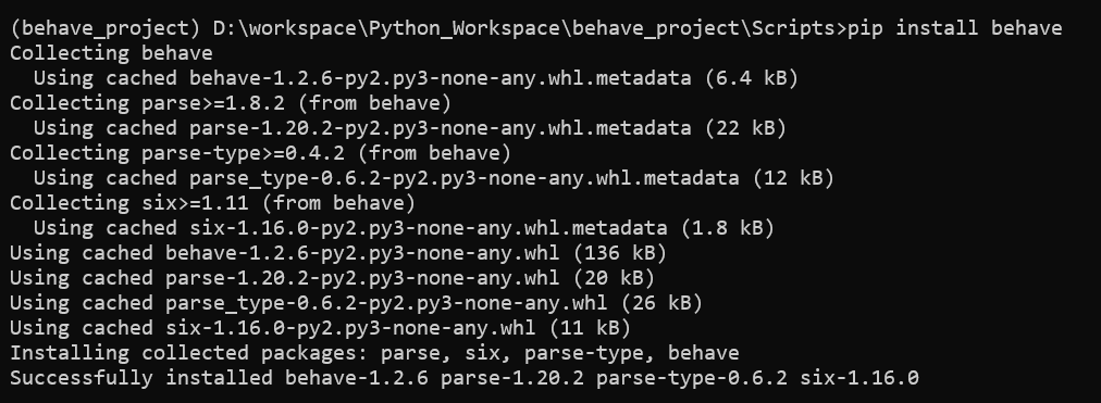 Python Behave library