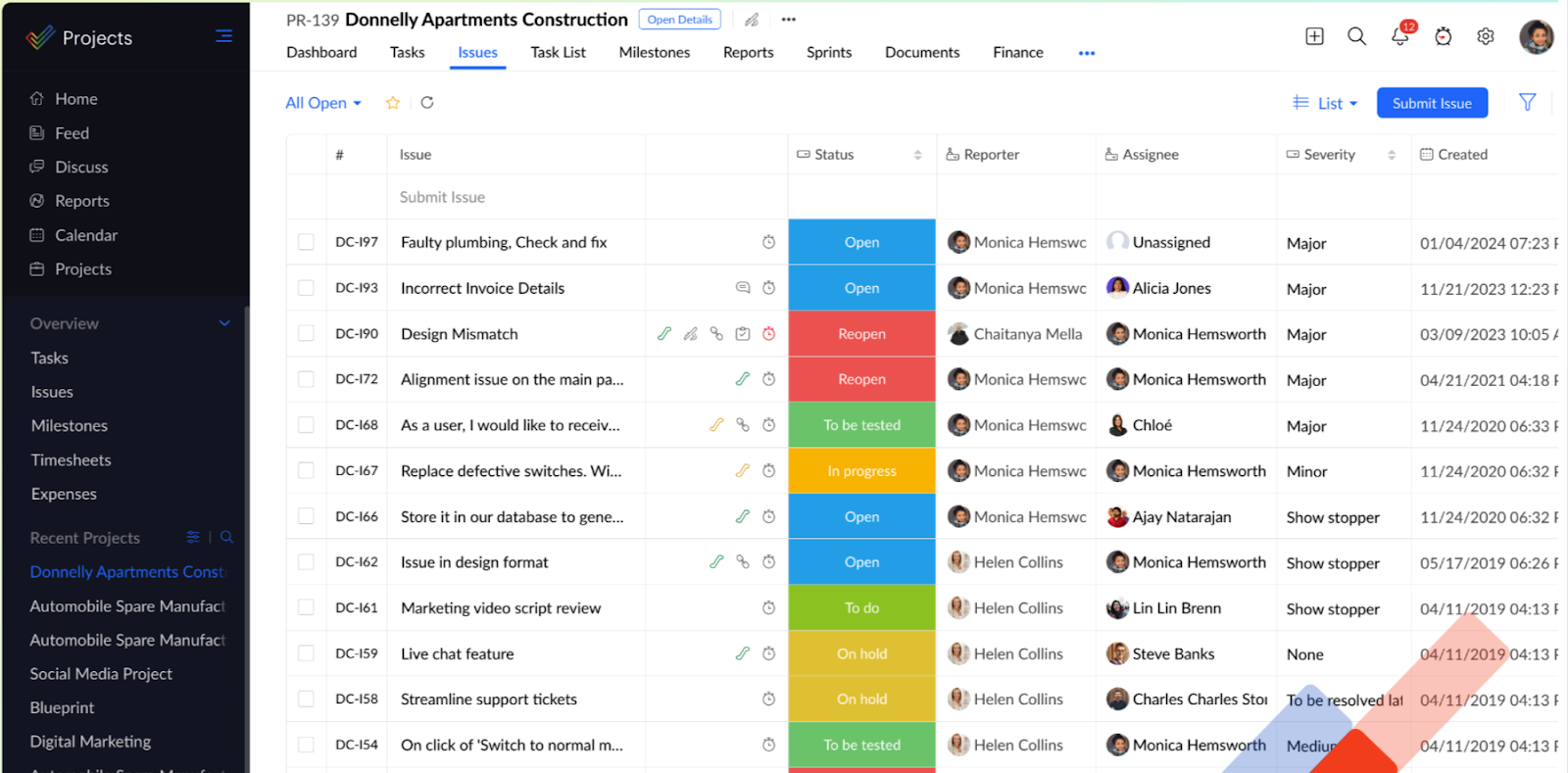 Zoho projects project management software