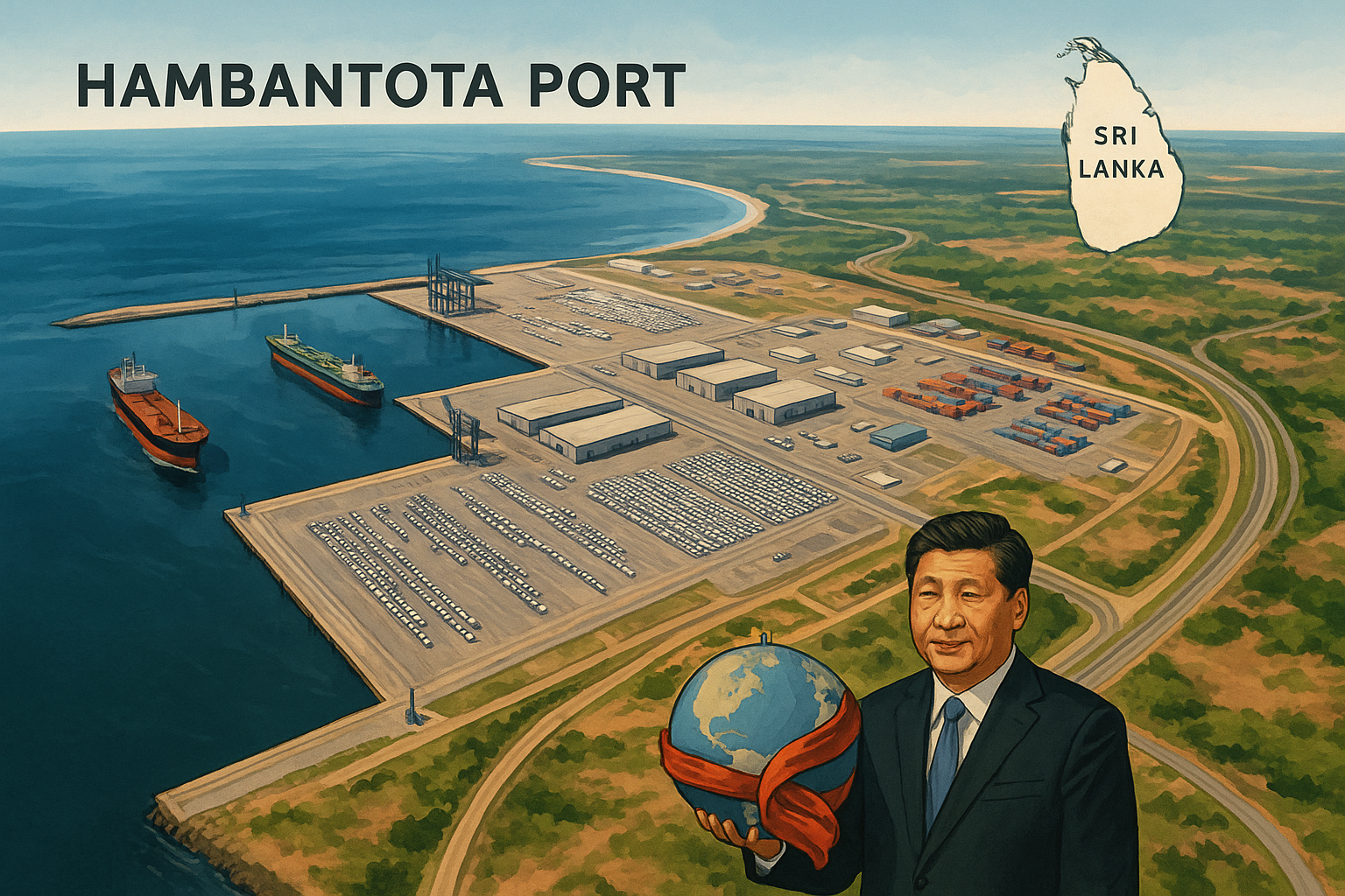 Hambantota Port, Sri Lanka: The most cited example of China’s alleged debt trap diplomacy.