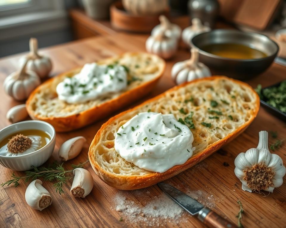 greek yogurt garlic brea