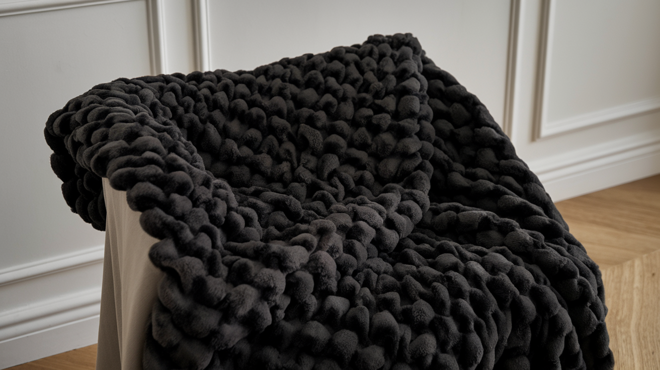 Solaron 220 x 240 Cms Mink Black Blanket