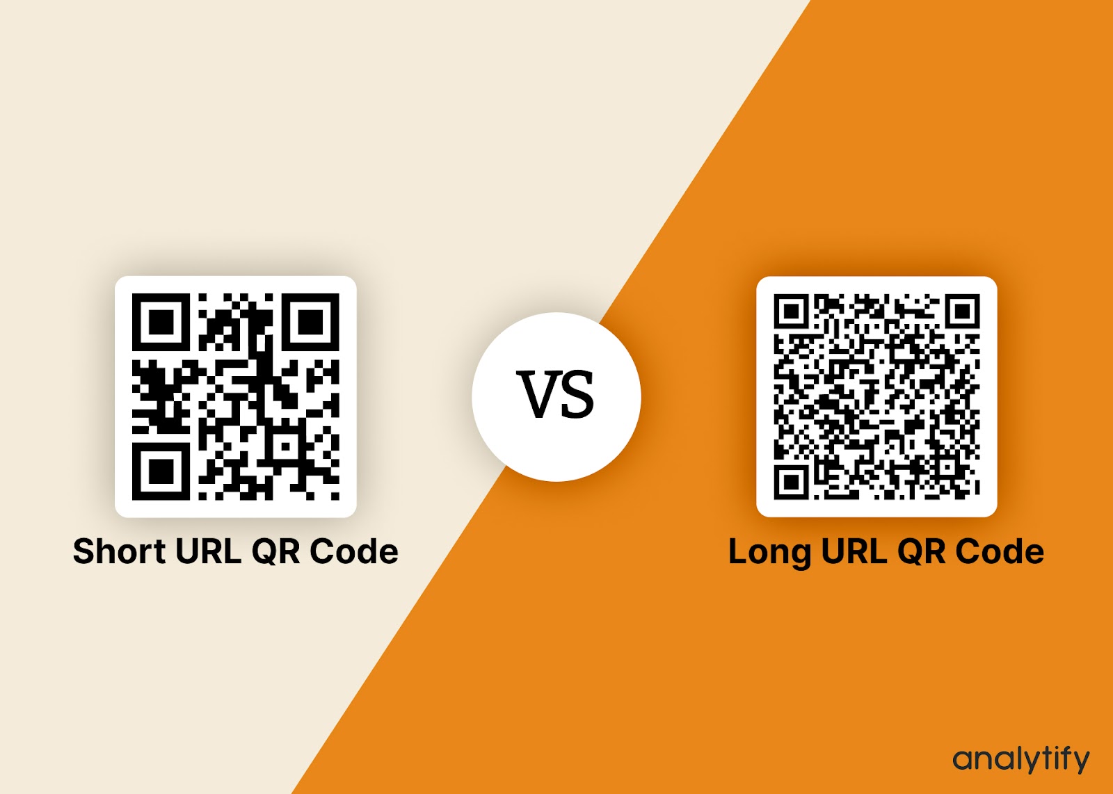 Short vs Long URL QR code 