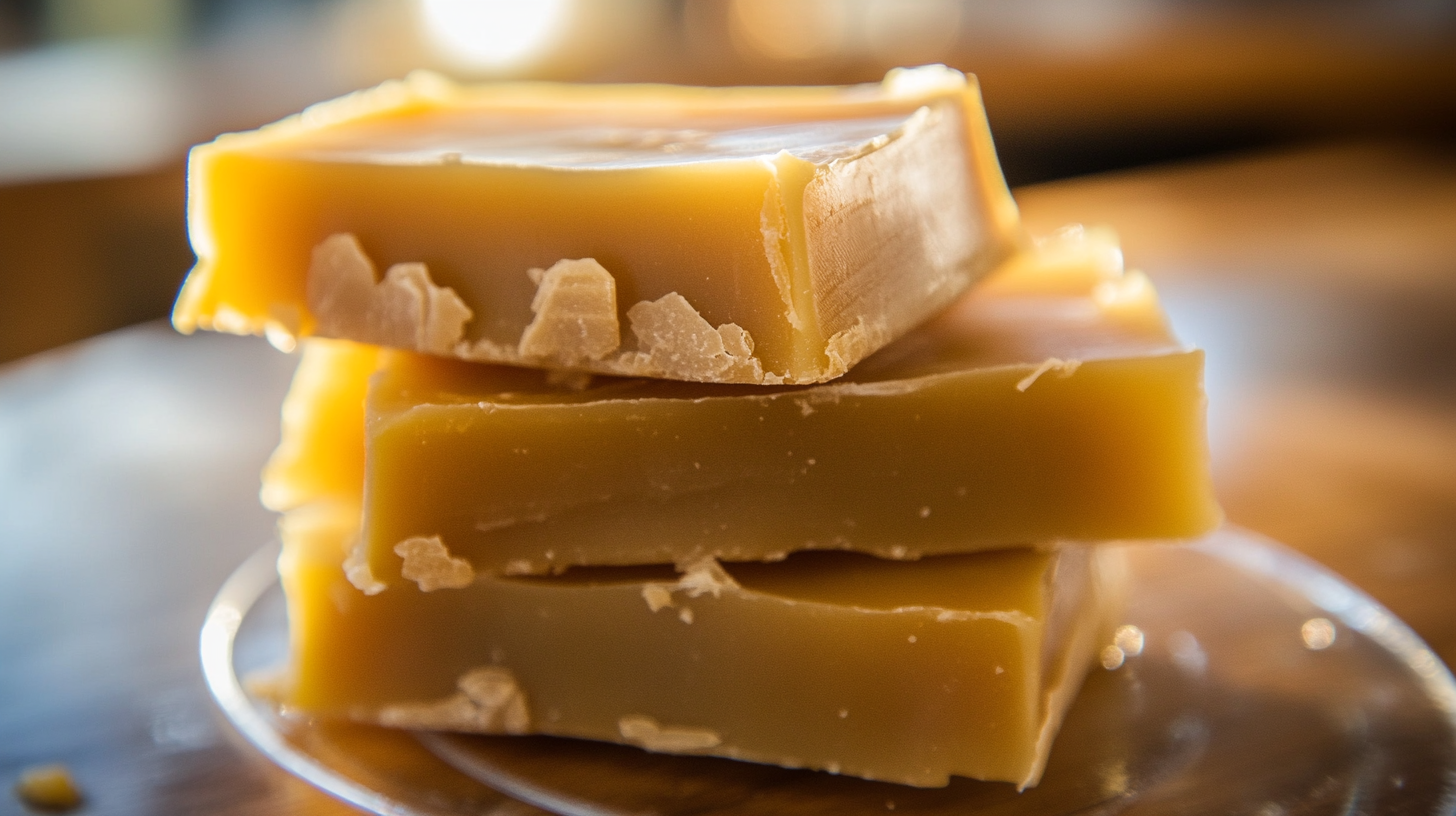 Grade A beeswax, known for its high purity and smooth texture in skincare and cosmetics