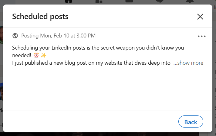 edit scheduled posts on linkedin