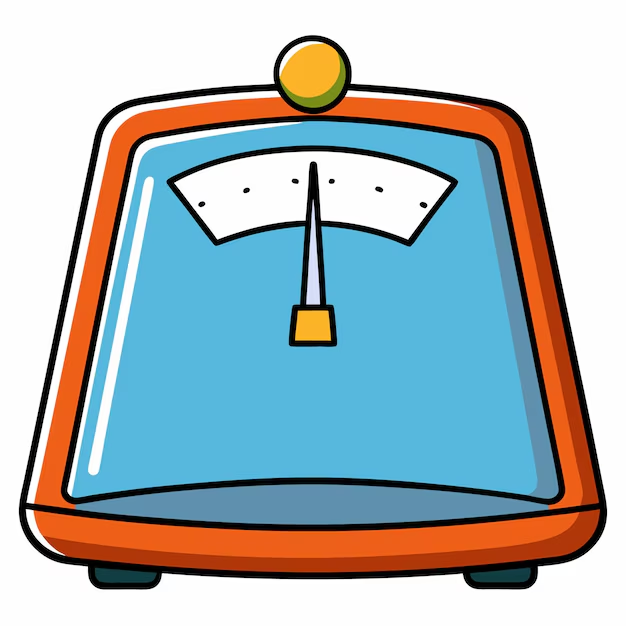 A visual representation of a weighing scale from class 4 math chapter 12 - How Heavy? How Light?