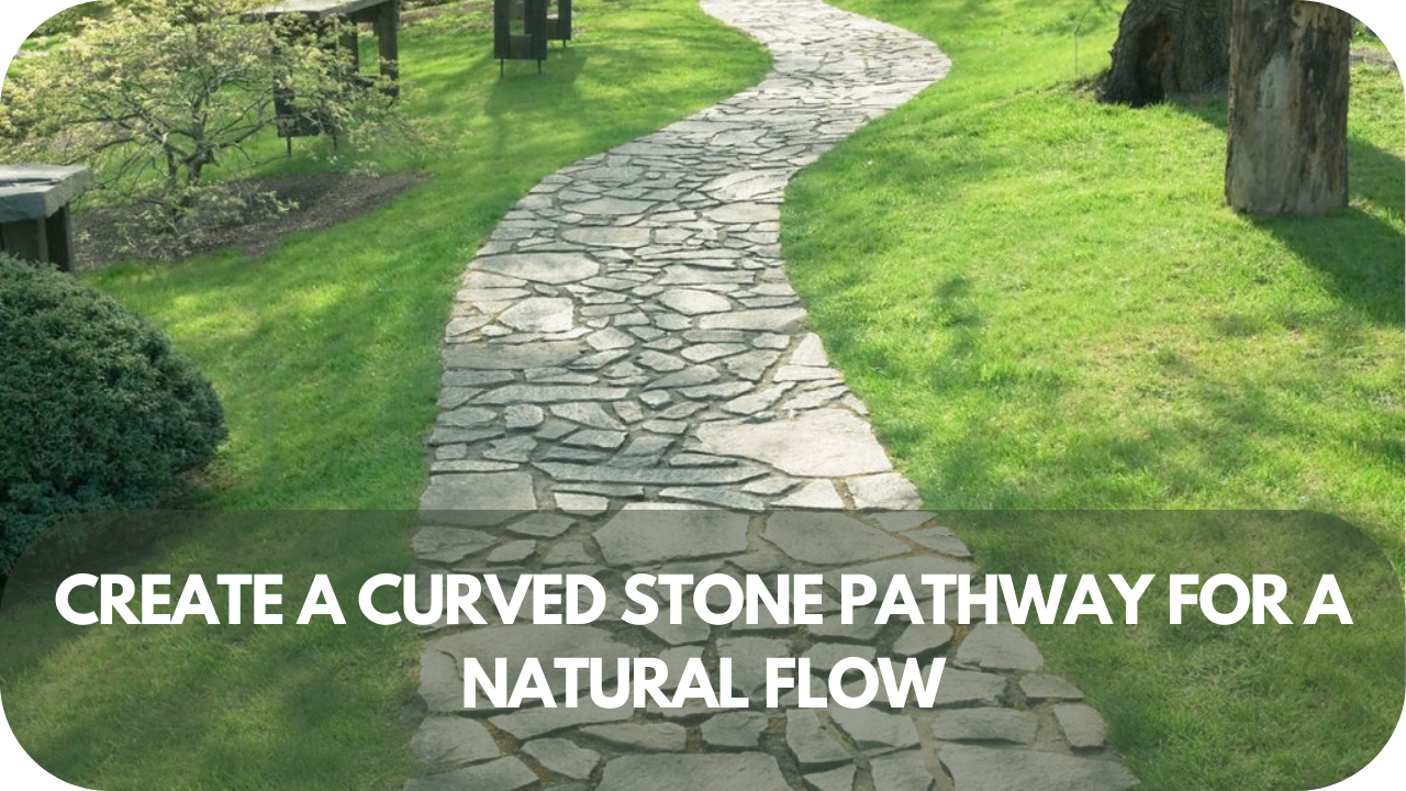 Graceful curved stone pathway blending seamlessly with garden landscapes.