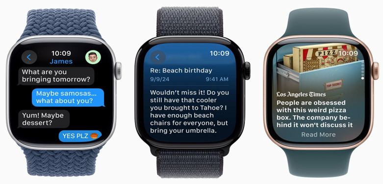 Apple Watch Series 10 intuitive interface displaying different notifications.

Apple Watch Series 10 offers a seamless interface that is renowned for its sleek design and smooth performance.