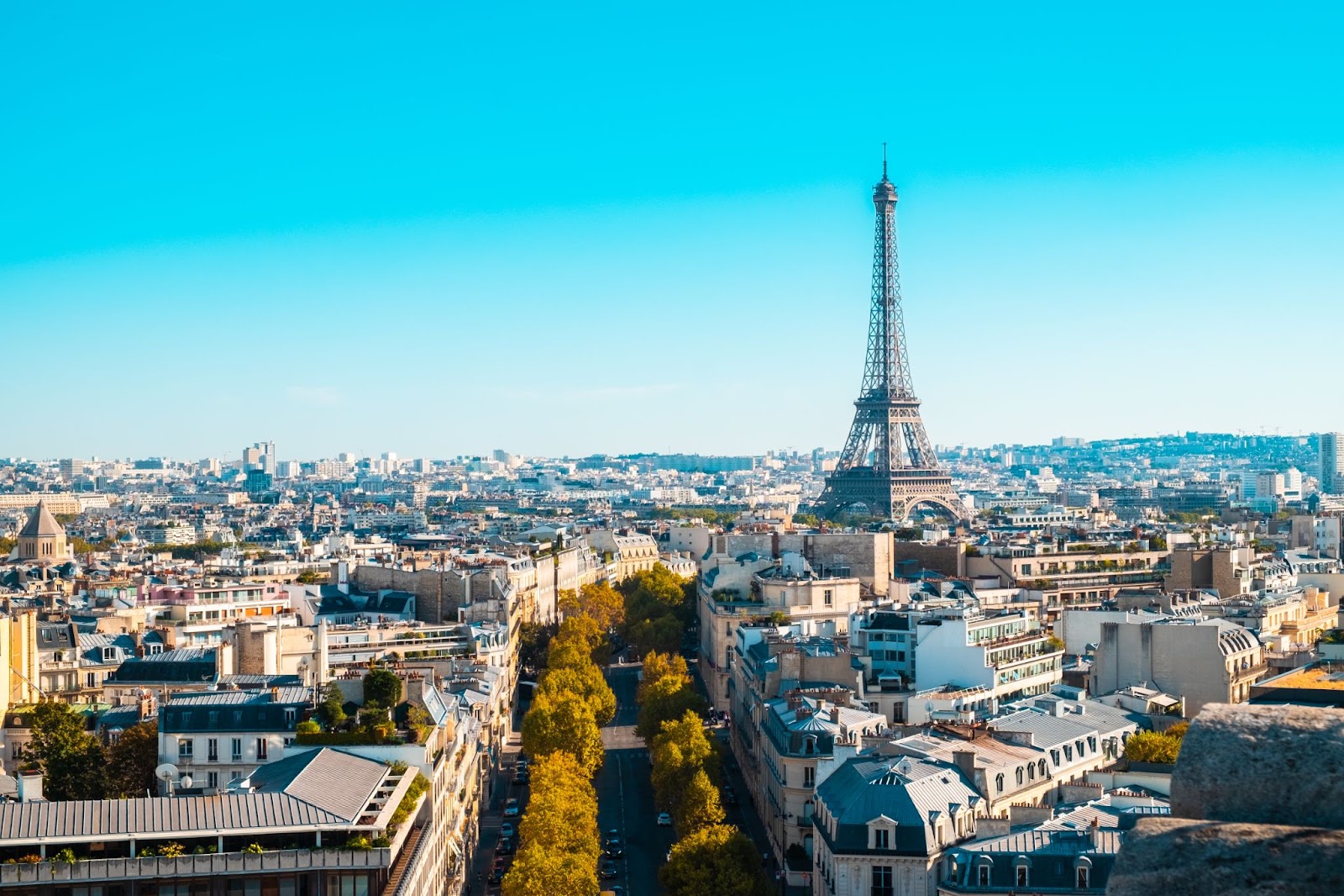 The Eiffel Tower in Paris during a guided bike tour.