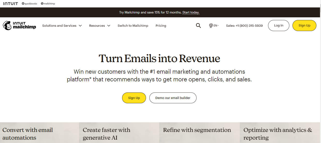 mailchimp landing page