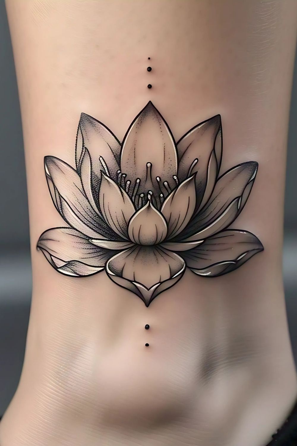 Lotus Flower Ankle Tattoo