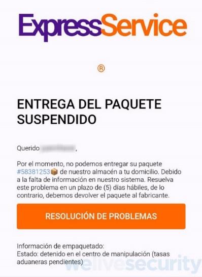 correo-falso-mensajeria-envio-Express
