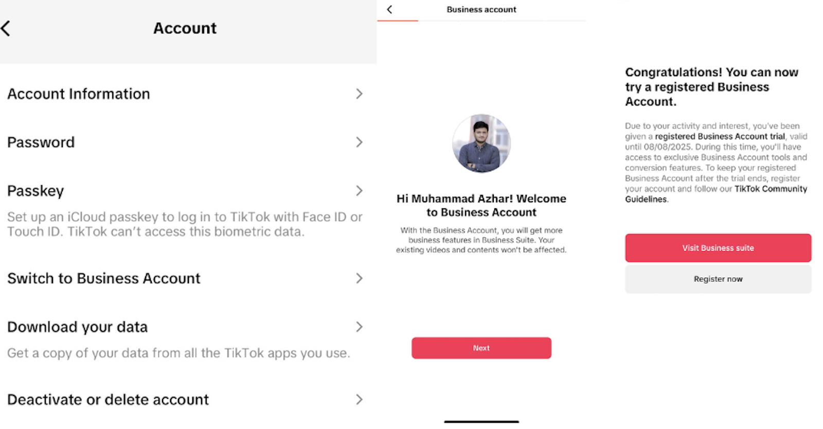 Switch to Business Account.