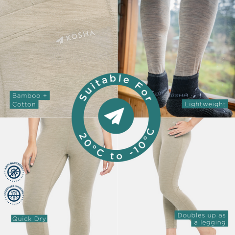 Women's Oatmeal Thermal Bottoms