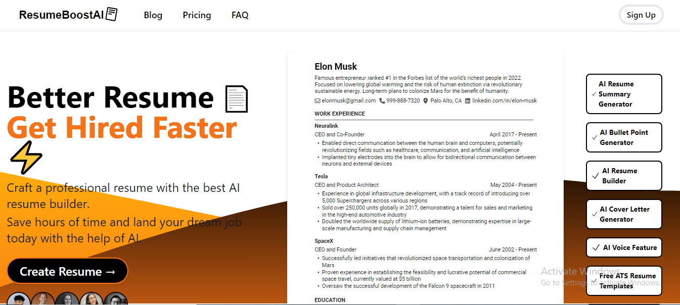 Best AI Tools in 2025 - Screenshot of AI Tools - ResumeBoost AI