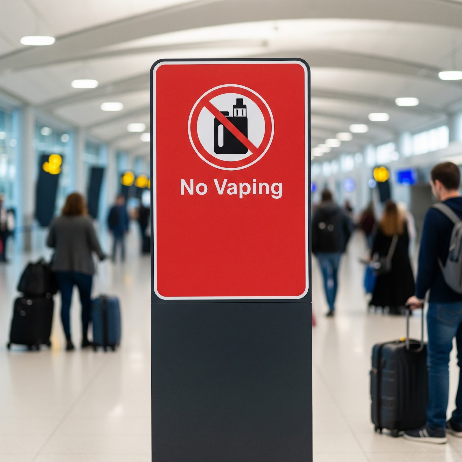 no vaping sign at an airport